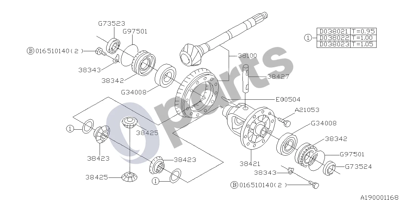Subaru Forester SG (2003–2005) Diferencialas (pavarų dėžė) schema – Sandarinimo žiedas