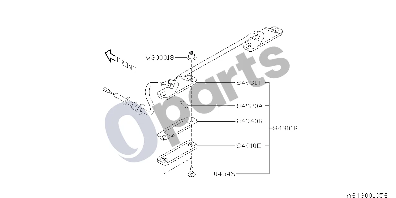 Subaru Forester SG (2003–2005) 02.2002 - ..., W (201) schema – pozicija 84910E: Stiklas – numerio apšvietimo žibinto