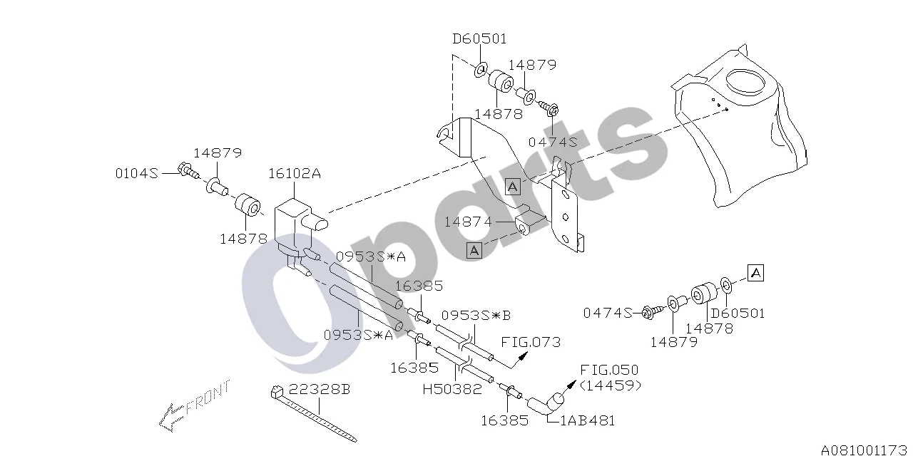 Subaru Forester SG (2003–2005) 03.2005 - ..., '06MY-, 255 (255) schema – pozicija 16102A: Vožtuvo mazgas – impulsinis solenoidinis
