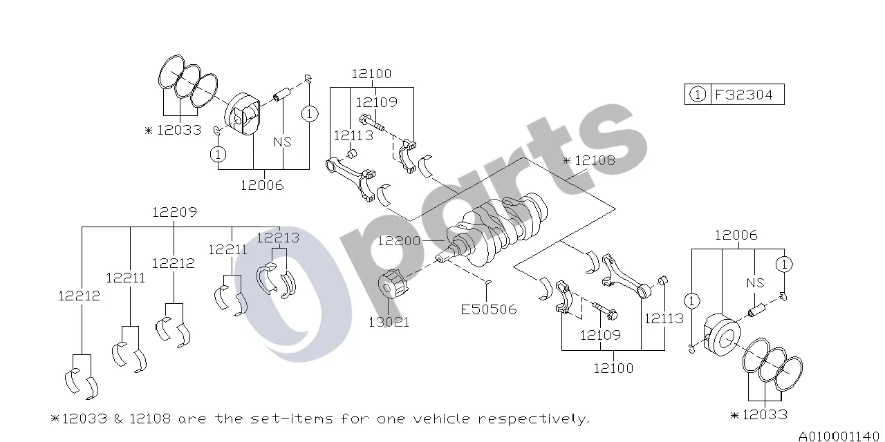 Subaru Forester SG (2003–2005) 04.2003 - ..., '04MY-, 255 (255) schema – pozicija 12109: Švaistiklio varžtas