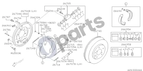 Subaru Forester SG būgnas – schema