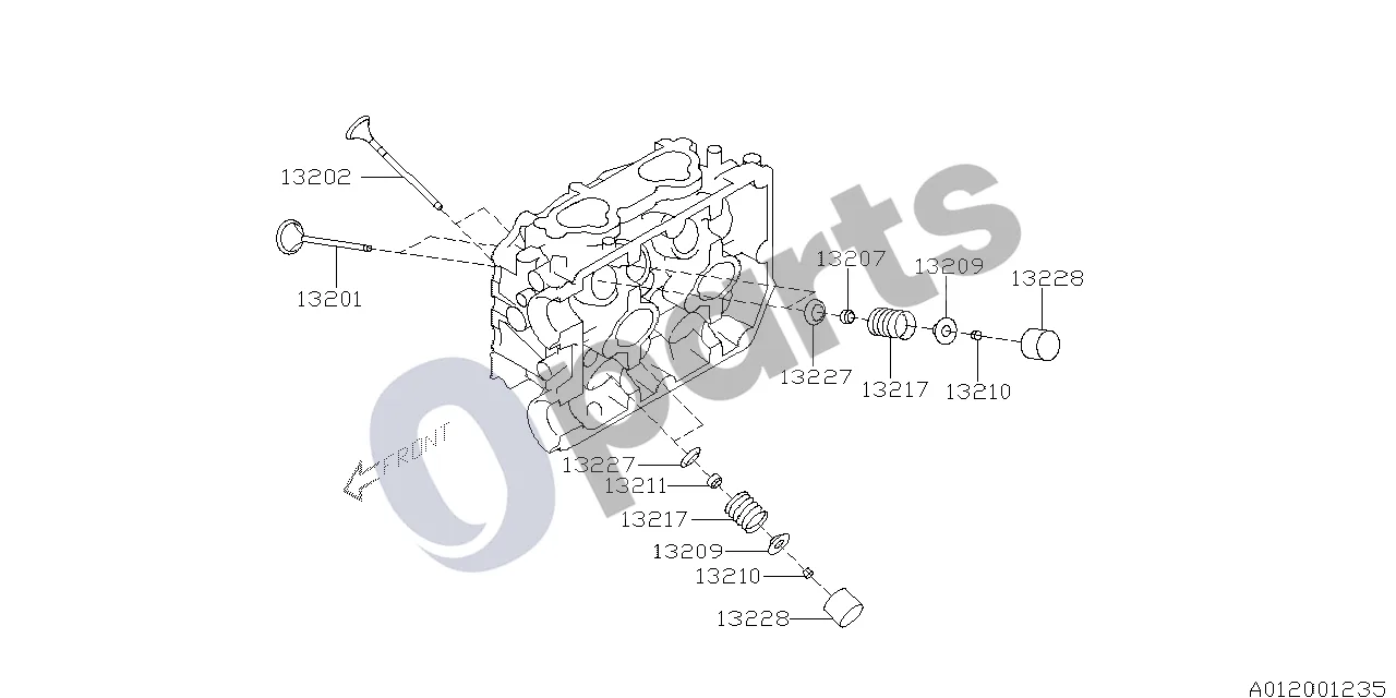 Subaru Forester SH (2008–2013) 12.2007 - ..., 204 +255 (204) schema – pozicija 13201: Įsiurbimo vožtuvas
