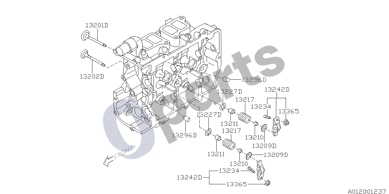 Subaru Forester SH (2008–2013) 12.2007 - ..., 20Z (20Z) schema – pozicija 13211: Išmetimo vožtuvo sandariklis