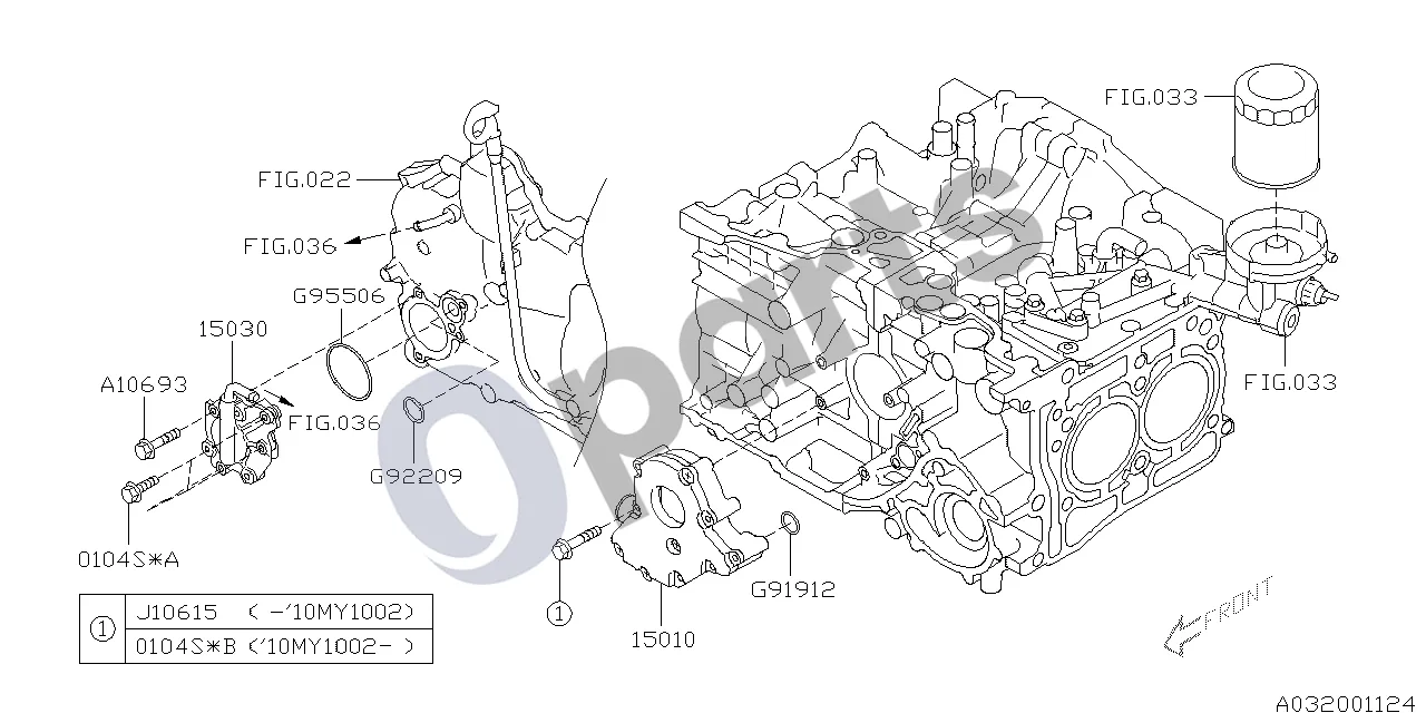 Subaru Forester SH (2008–2013) Alyvos siurblys su filtru (20Z) schema – Sandarinimo žiedas