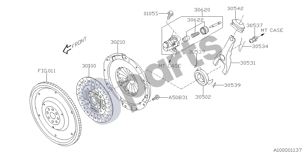 Subaru Forester SH (2008–2013) Sankabos laikiklis (20Z) schema – pozicija 30210: Sankabos dangtis, pilnas komplektas