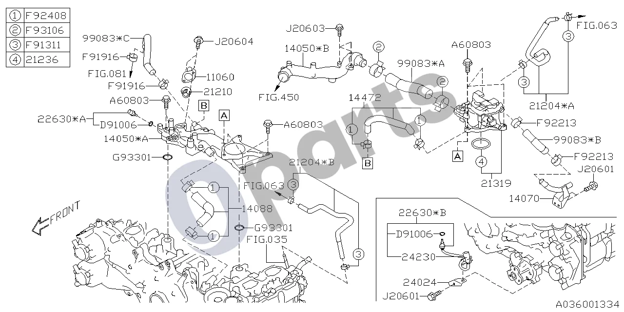 Subaru Forester SJ (2013–2018) 04.2018 - ..., 25C +25D schema – pozicija 14070: Šildytuvo žarnos vamzdis