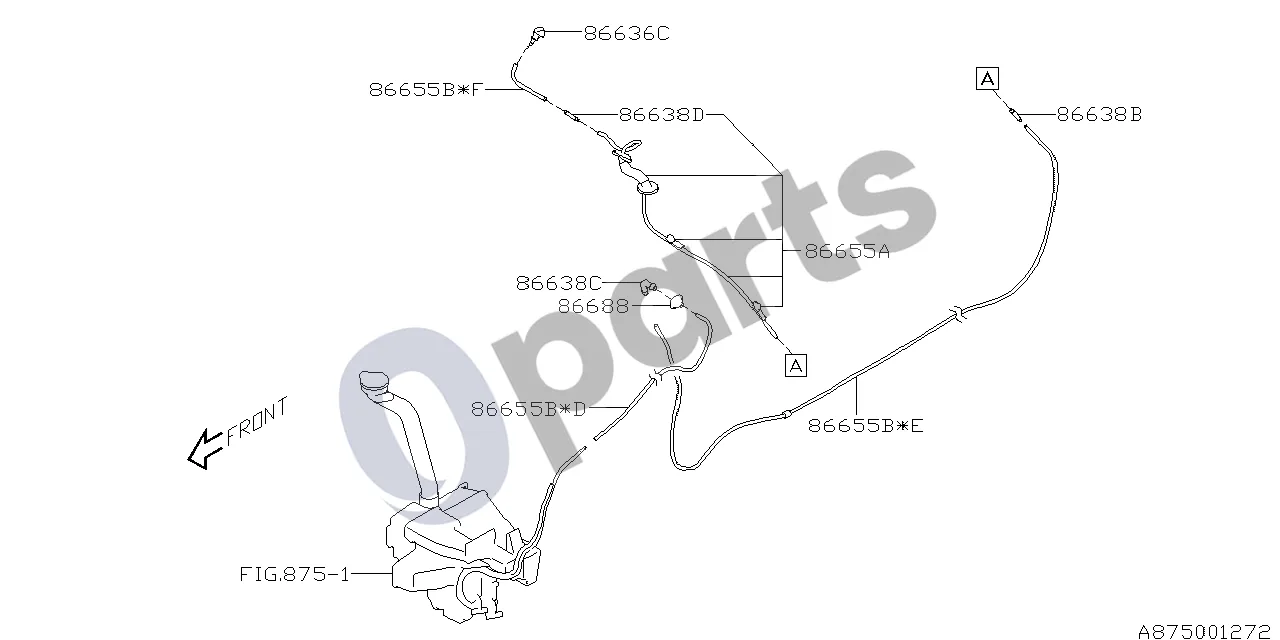 Subaru Forester SJ (2013–2018) Galinis (20A) schema – Žarna, priekinio stiklo apiplovimo