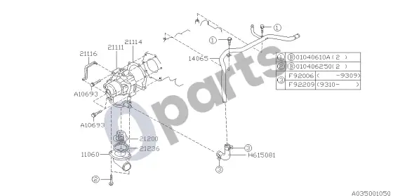 Subaru Impreza II 05.1992 - ..., EJ16E +ej18e +ej20e +ej161 +ej181 +ej201 – schema