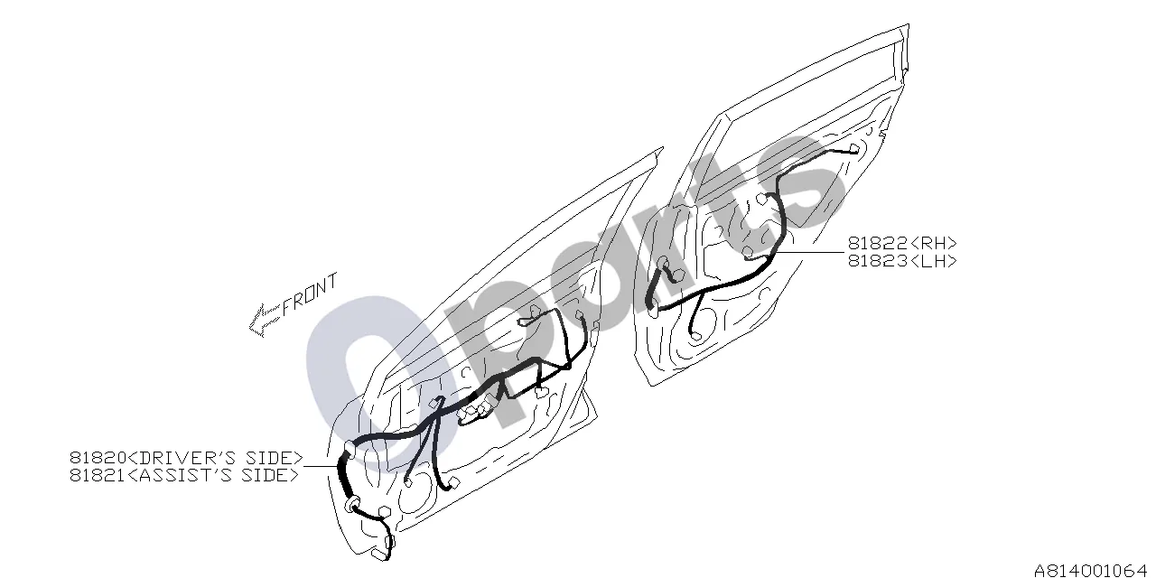 Subaru Impreza IV (2013–2016) 10.2011 - ..., S (16A) schema – pozicija 81823: Galinių durų laidas, kairė