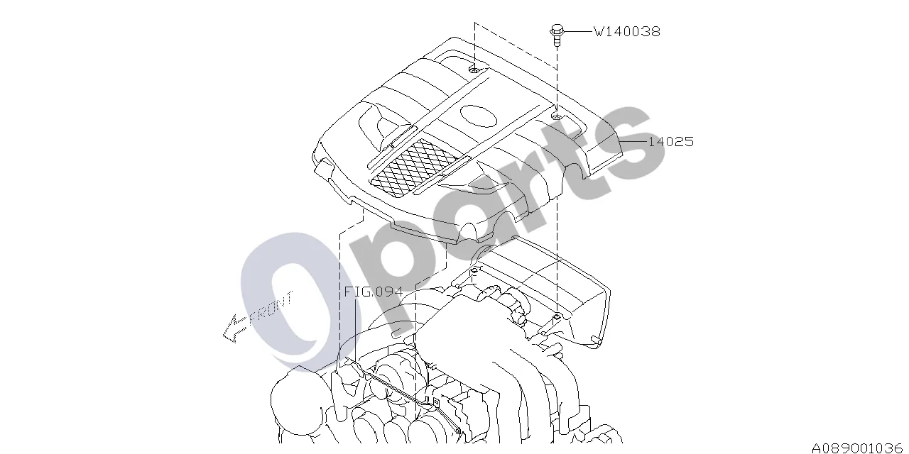 Subaru Legacy (1999–2003) Variklio dangtis (30D) schema – pozicija 14025: Kolektoriaus dangtis