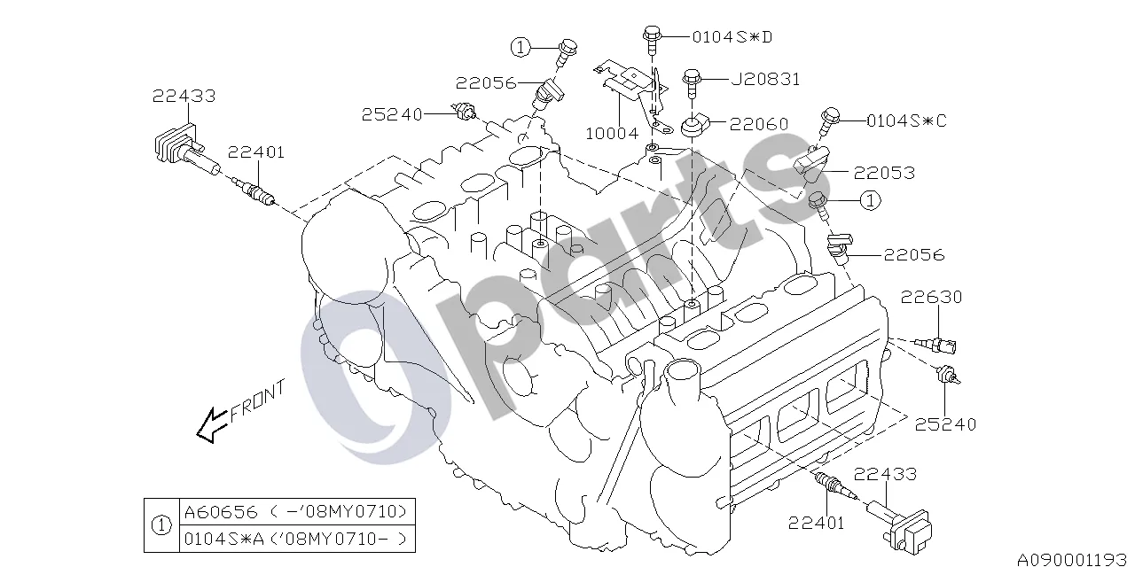 Subaru Legacy (1999–2003) 05.2003 - ..., 30D (30D) schema – pozicija 25240: Alyvos slėgio jungiklis, komplektas