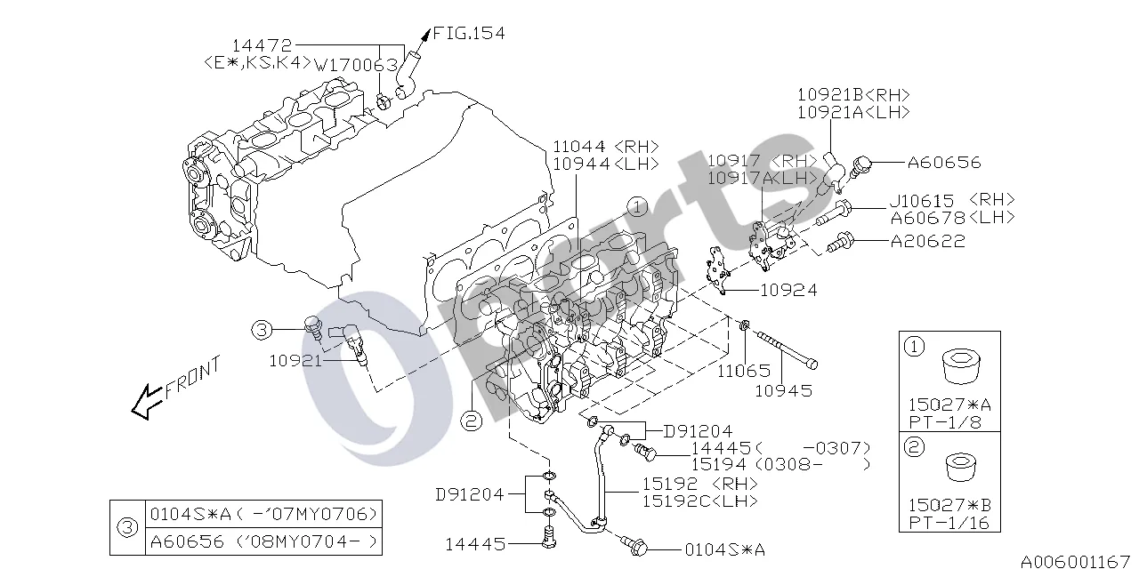 Subaru Legacy (1999–2003) Sistema (30D) schema – pozicija 10921: Vožtuvas – tepalo valdymo, mazgas