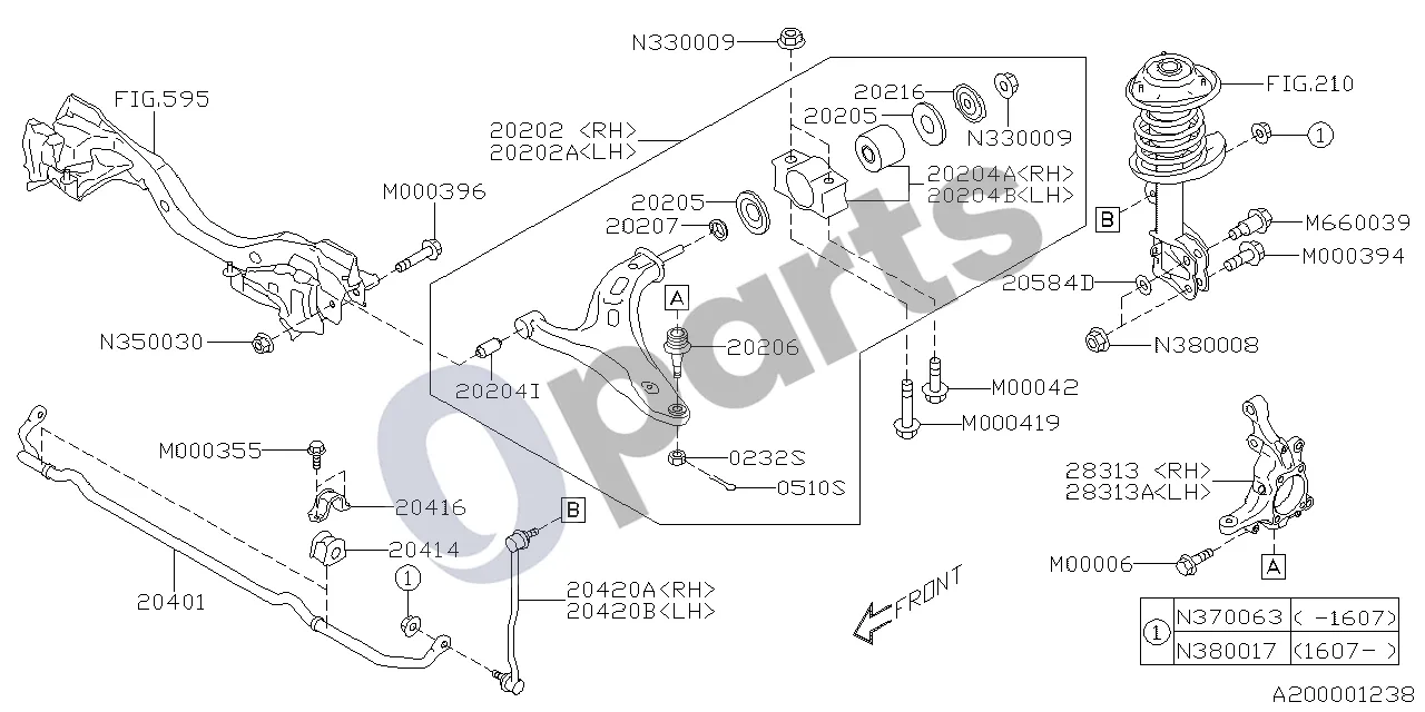 Subaru Legacy (2016–) 08.2014 - ..., S +OBK (20Z) schema – pozicija 20414: Stabilizatoriaus įvorė