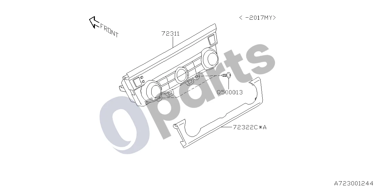 Subaru Legacy (2016–) 08.2014 - ..., S +OBK (20Z) schema – pozicija 72311: Šildytuvo valdymo mazgas