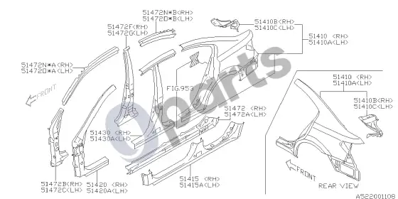 Subaru Legacy išorinis, s +sobk – schema