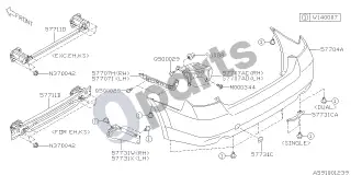 Subaru Legacy (2010–2016) Galinis bamperis – schema