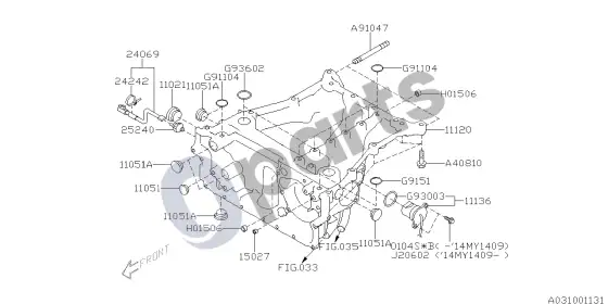 Subaru Legacy viršutinis – schema