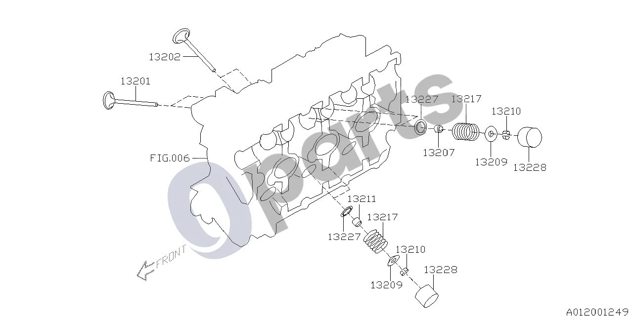 Subaru Legacy (2010–2016) Vožtuvų mechanizmas (36D) schema – pozicija 13201: Įsiurbimo vožtuvas