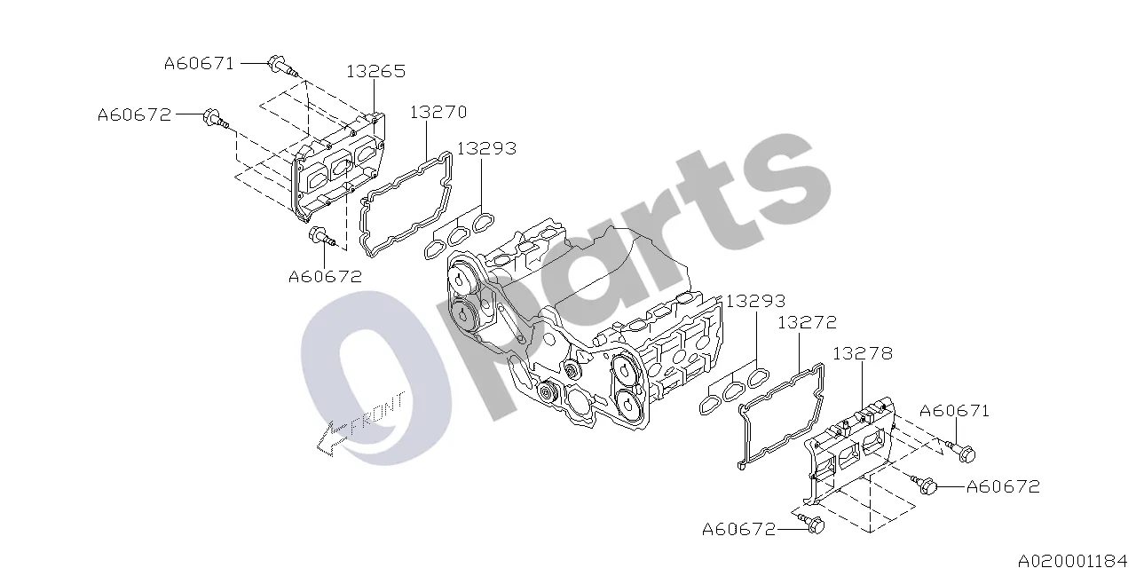 Subaru Legacy (2010–2016) 05.2009 - ..., 36D (36D) schema – pozicija 13272: Tarpiklis, kairysis vožtuvų dangtis