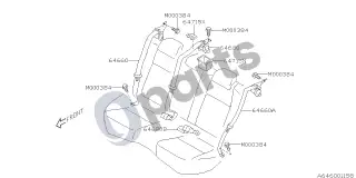 Subaru Levorg (2014–) Galinis saugos diržas – schema