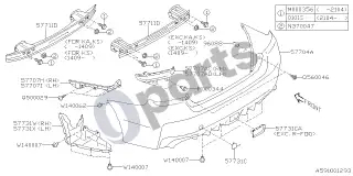 Subaru Levorg (2014–) Galinis bamperis – schema