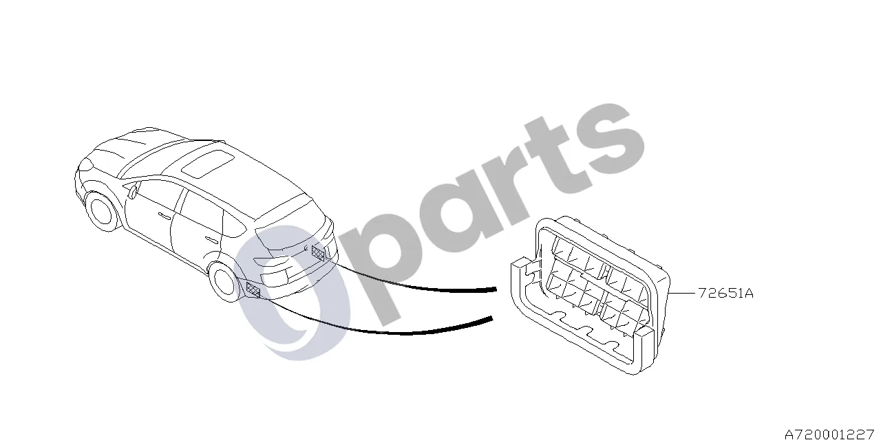 Subaru Tribeca (2008–2016) 03.2006 - ..., AIR VENT GRILLE, X schema – pozicija 72651A: Oro ventiliacijos grotelių mazgas a