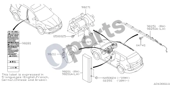 Subaru Tribeca modulis – schema