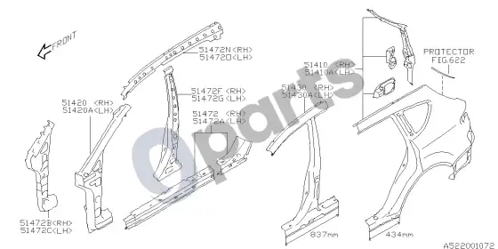 Subaru Tribeca išorinis – schema
