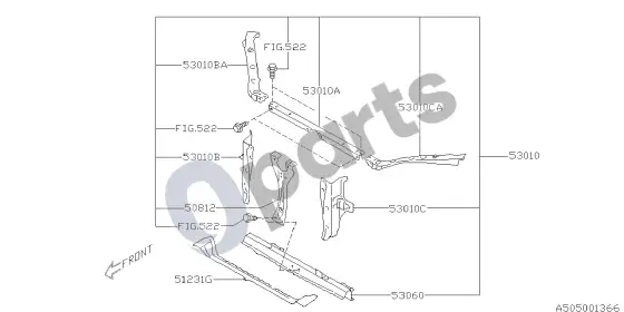 Subaru XV radiatoriaus plokštė – schema