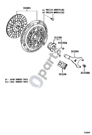Toyota Auris E180 (2012–2018) Sankaba ir išjungimo šakutė – schema