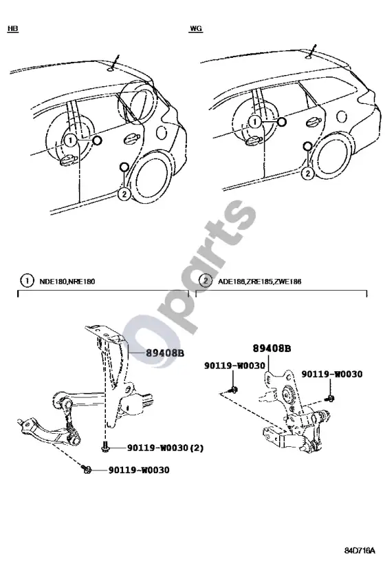 Toyota Auris E180 elektroninis aukščio reguliavimas – schema