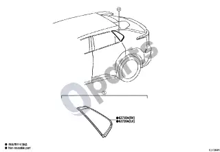 Toyota bZ4X (2022–) Šoninis langas – schema