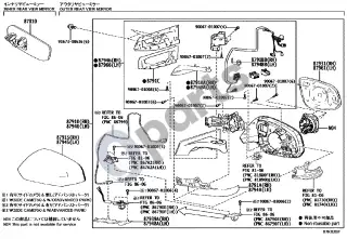 Toyota bZ4X (2022–) Veidrodis – schema