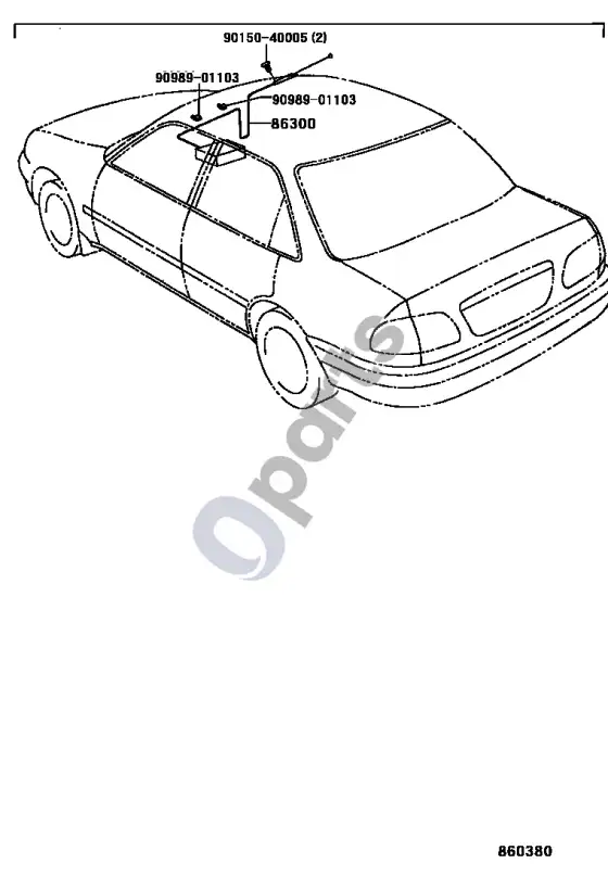 Toyota Corolla E110 antena – schema