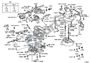Toyota Corolla E110 (1995–2002) Karbiuratorius – schema