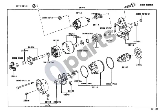 Toyota Corolla E110 starteris – schema