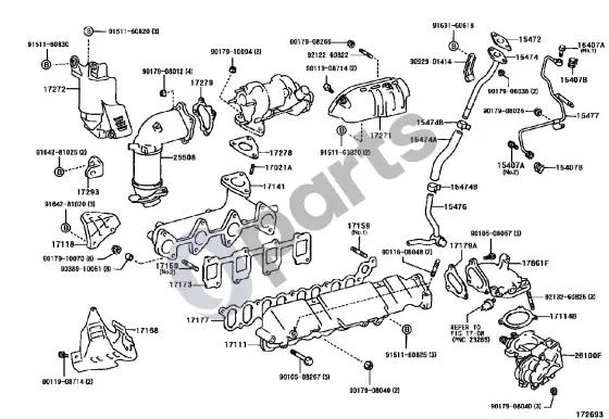Toyota Corolla E110 kolektorius – schema