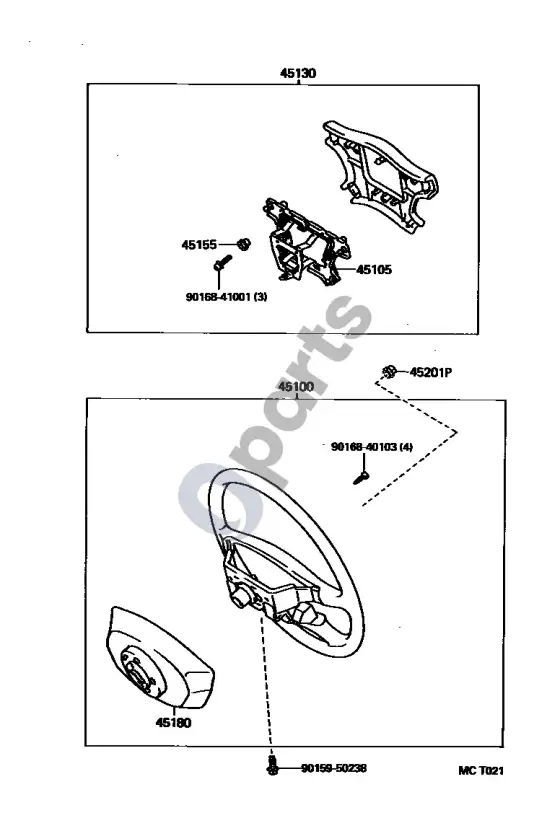 Toyota Corolla E110 vairas – schema