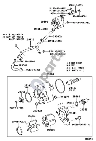 Toyota Corolla E120 E130 (2004–2007) Vakuuminis siurblys – schema