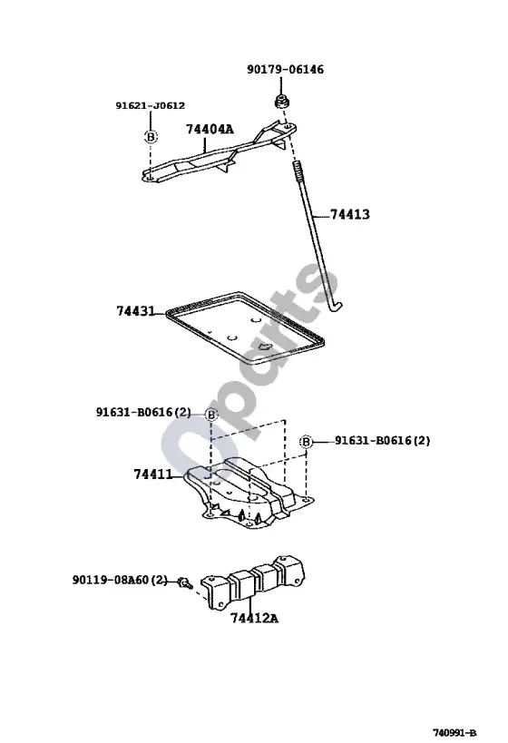 Toyota Corolla E120 E130 akumuliatoriaus lizdas – schema