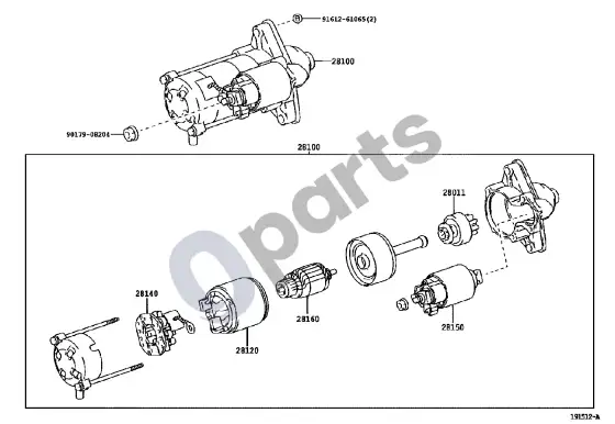 Toyota Corolla E120 E130 starteris – schema
