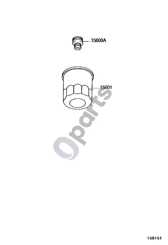 Toyota Corolla E120 E130 alyvos filtras – schema
