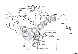 Toyota Corolla E120 E130 (2000–2004) Degalų įpurškimo sistema – schema
