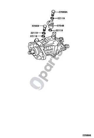 Toyota Corolla E120 E130 (2000–2004) Įpurškimo siurblio korpusas – schema