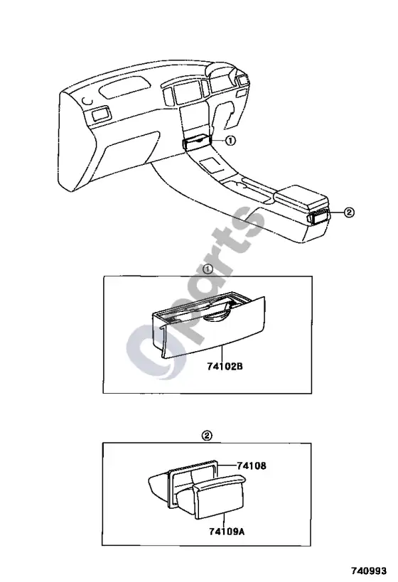 Toyota Corolla E120 E130 peleninė – schema