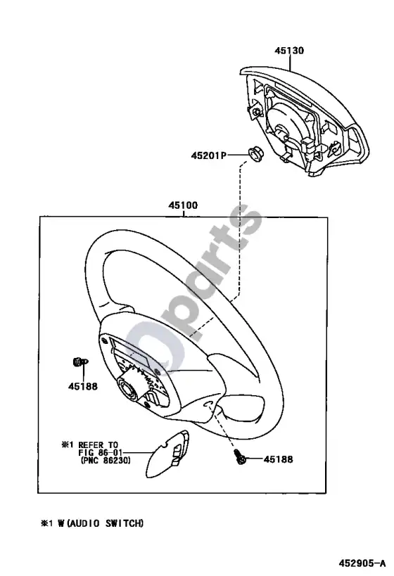 Toyota Corolla E120 E130 vairas – schema
