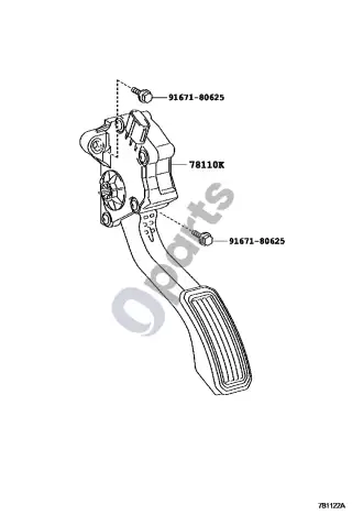 Toyota Corolla E140 E150 (2007–2013) Akceleratoriaus trauklė – schema