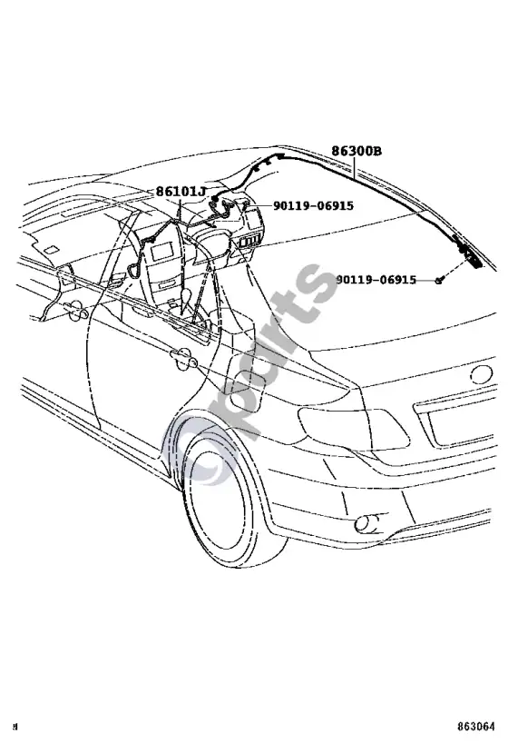 Toyota Corolla E140 E150 antena – schema