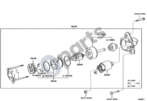 Toyota Corolla E140 E150 starteris – schema
