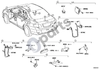 Toyota Corolla E140 E150 (2007–2013) Belaidis durų užraktas – schema